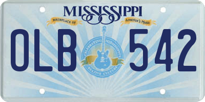 MS license plate OLB542