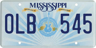 MS license plate OLB545