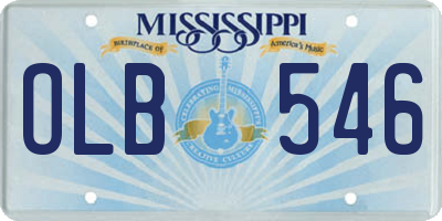 MS license plate OLB546
