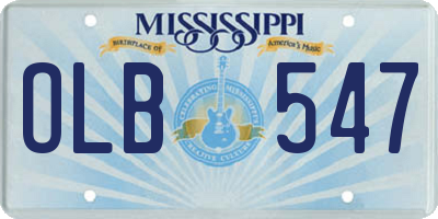 MS license plate OLB547