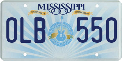MS license plate OLB550