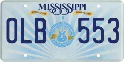 MS license plate OLB553