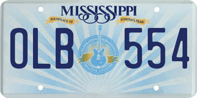 MS license plate OLB554