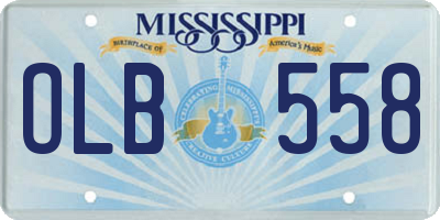 MS license plate OLB558