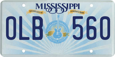 MS license plate OLB560