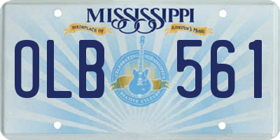 MS license plate OLB561