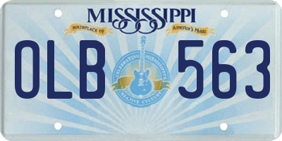 MS license plate OLB563