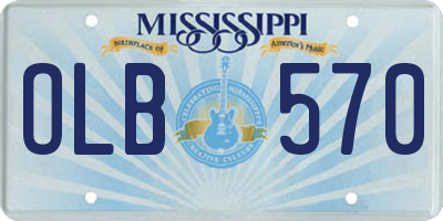 MS license plate OLB570