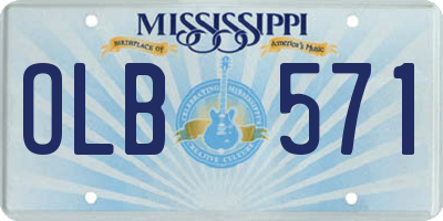 MS license plate OLB571