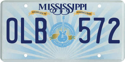 MS license plate OLB572