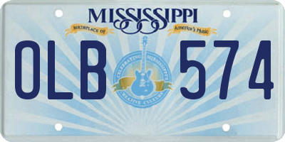 MS license plate OLB574