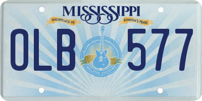 MS license plate OLB577