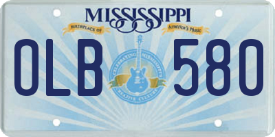 MS license plate OLB580