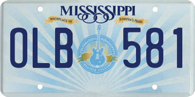 MS license plate OLB581