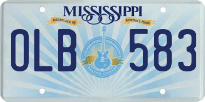 MS license plate OLB583