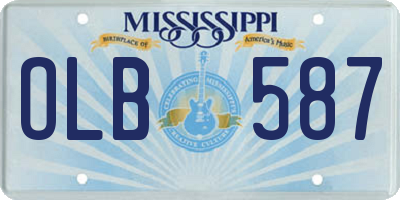 MS license plate OLB587