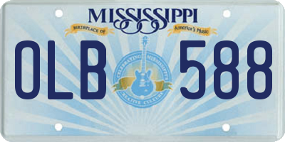 MS license plate OLB588