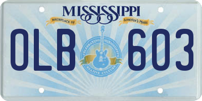 MS license plate OLB603