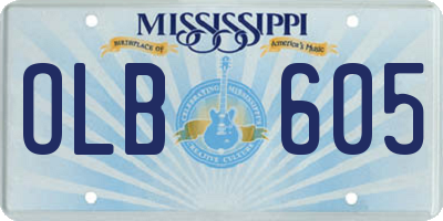 MS license plate OLB605