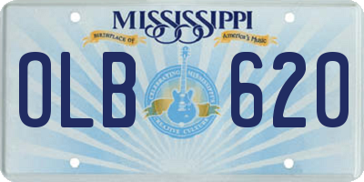 MS license plate OLB620