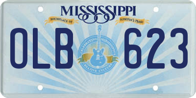 MS license plate OLB623