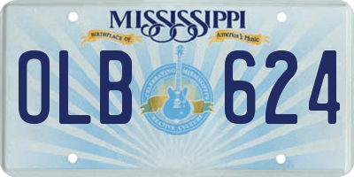 MS license plate OLB624