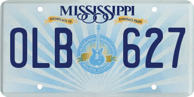 MS license plate OLB627