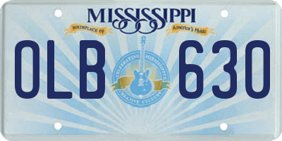 MS license plate OLB630