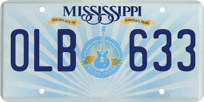 MS license plate OLB633