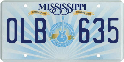 MS license plate OLB635