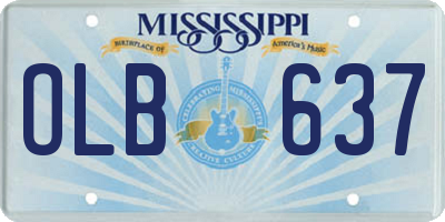 MS license plate OLB637