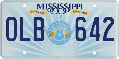 MS license plate OLB642