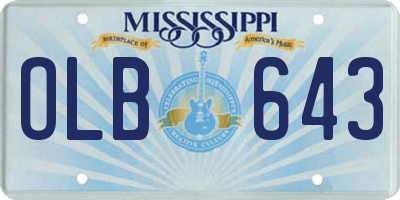 MS license plate OLB643