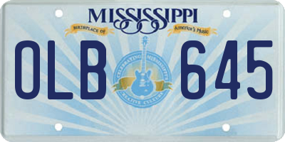 MS license plate OLB645