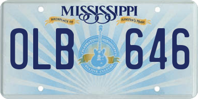 MS license plate OLB646