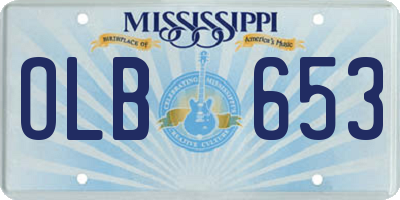MS license plate OLB653