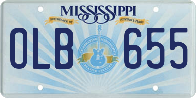 MS license plate OLB655