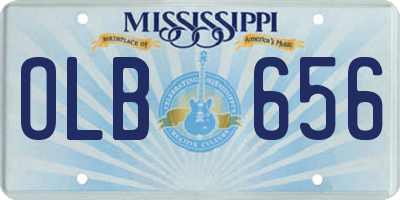 MS license plate OLB656