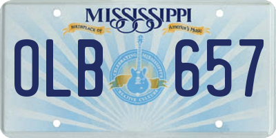 MS license plate OLB657