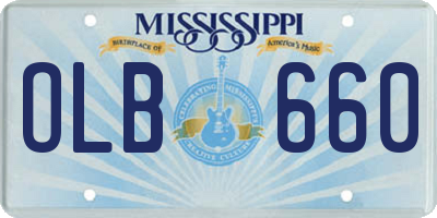 MS license plate OLB660