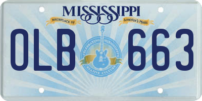 MS license plate OLB663