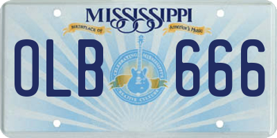 MS license plate OLB666