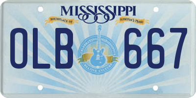 MS license plate OLB667