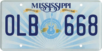 MS license plate OLB668