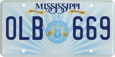 MS license plate OLB669