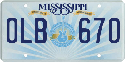 MS license plate OLB670