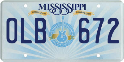 MS license plate OLB672