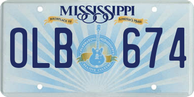 MS license plate OLB674