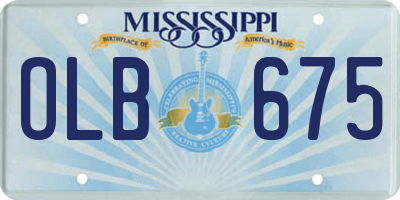 MS license plate OLB675