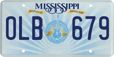 MS license plate OLB679